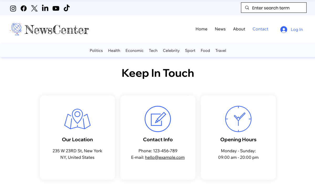 Newspaper Wix Marketplace